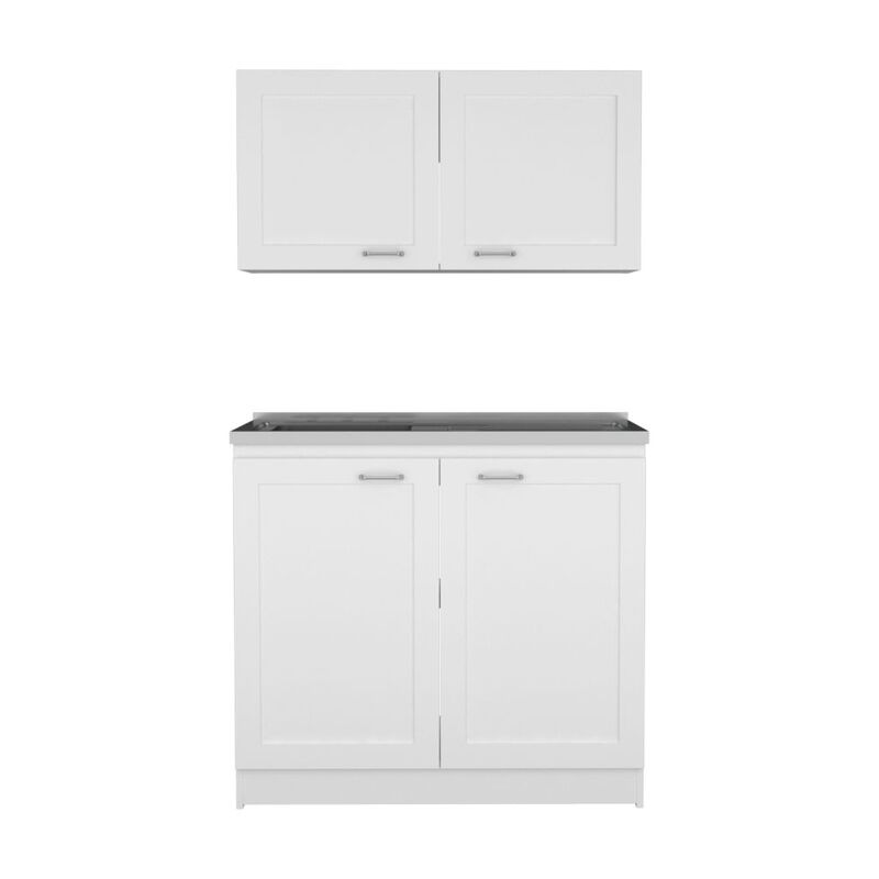 Zurich Cabinet Set, Two Shelves -Light Gray
