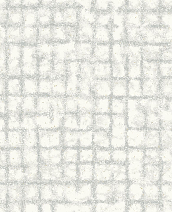 Shea Light Grey Distressed Geometric Wallpaper