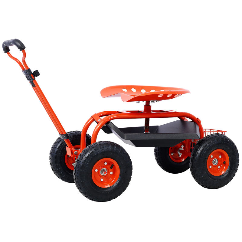 Streamdale Swivel Seat Garden Cart with Tool Tray (Refurbished) image number 4