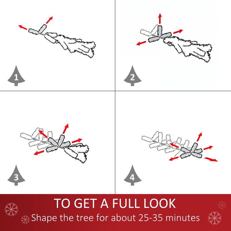 7ft Artificial Christmas Tree Black Douglas Fir with Realistic Branches 1346 Tips and Metal Base