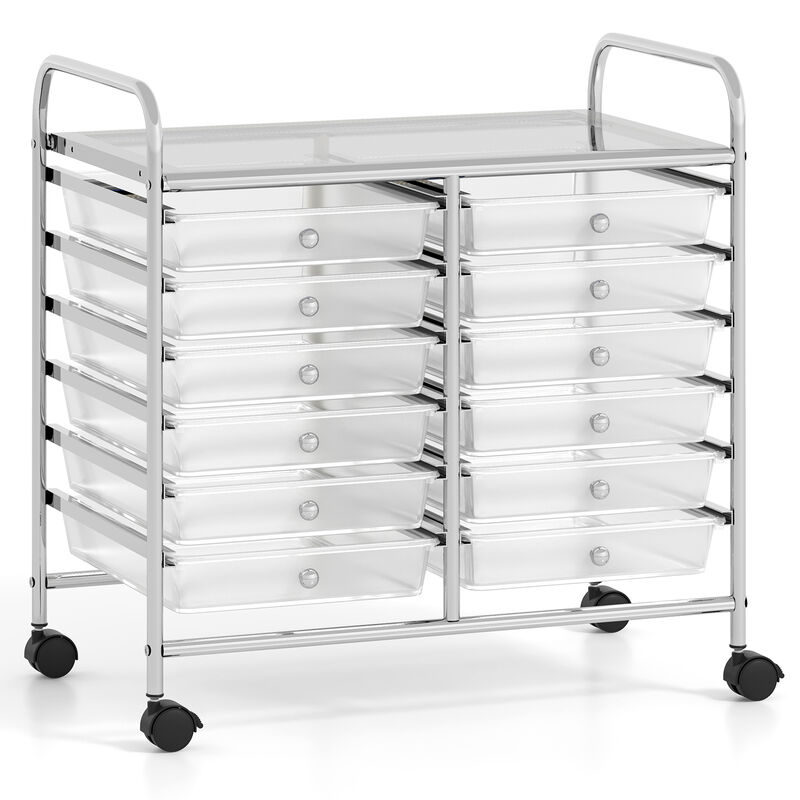 Heavy-Duty Rolling Cart with 12 Drawers – Ideal for Craft & Office Use