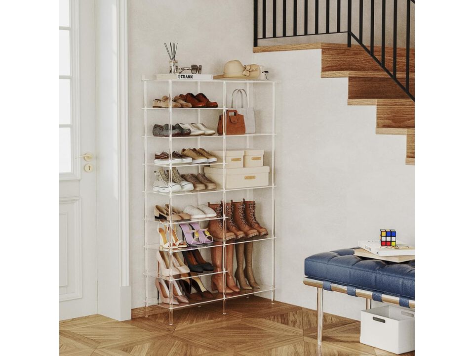 Entryway Shoe Organizer Closet Storage 9 Tiers Acrylic Rack