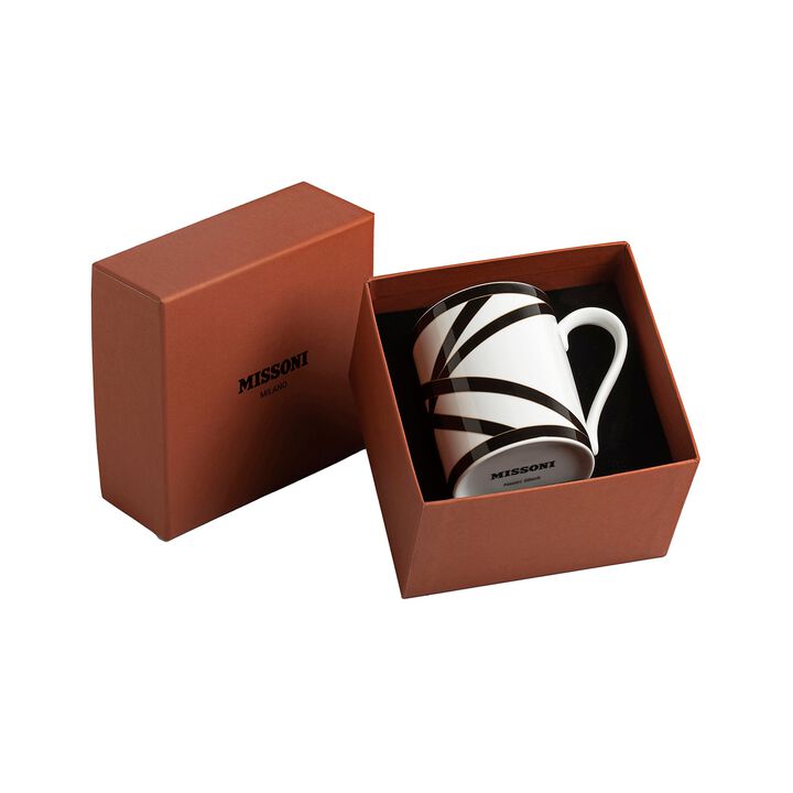 Mug NASTRI MULTICOLOR Black, diam. 3.35", H 3.86"