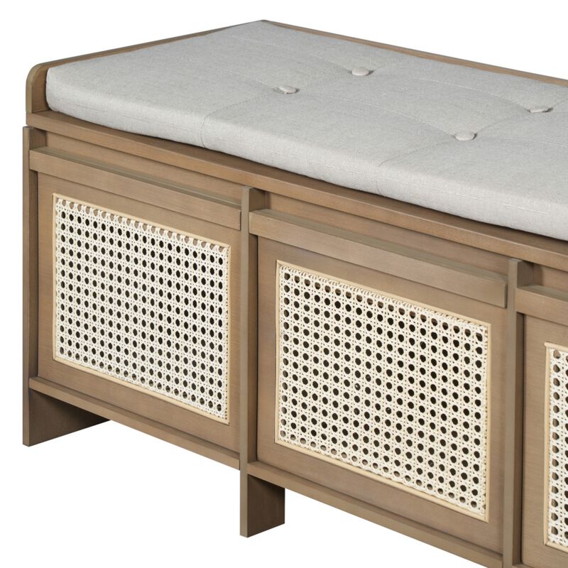 Seckbo Retro Button Tufted Upholstered Storage Bench image number 7