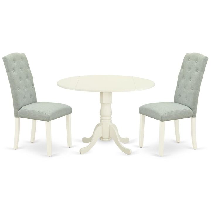 East West Furniture Dining Room Set Linen White