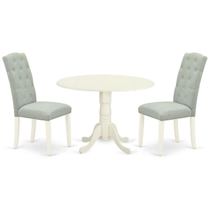 East West Furniture Dining Room Set Linen White