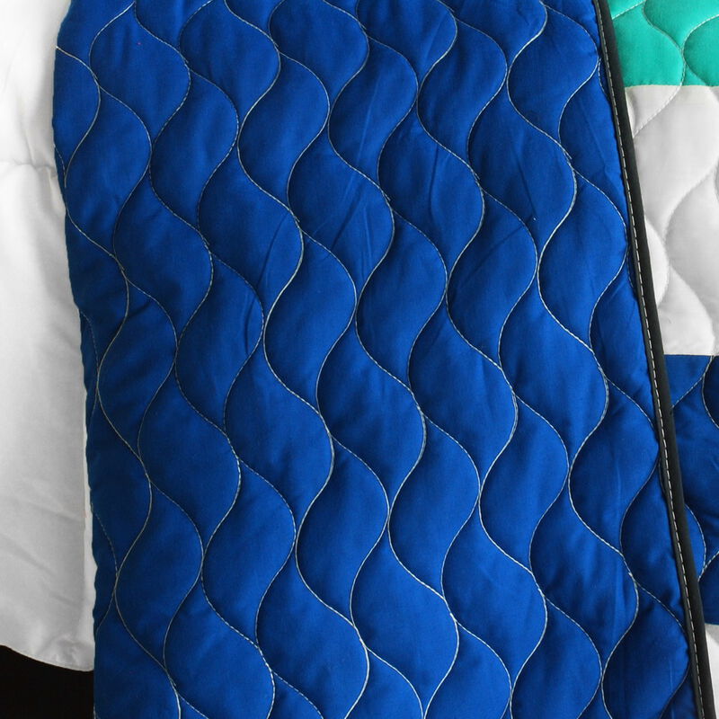 Quilted Patchwork Geometric Quilt Set Lightweight Cozy Bedding image number 3
