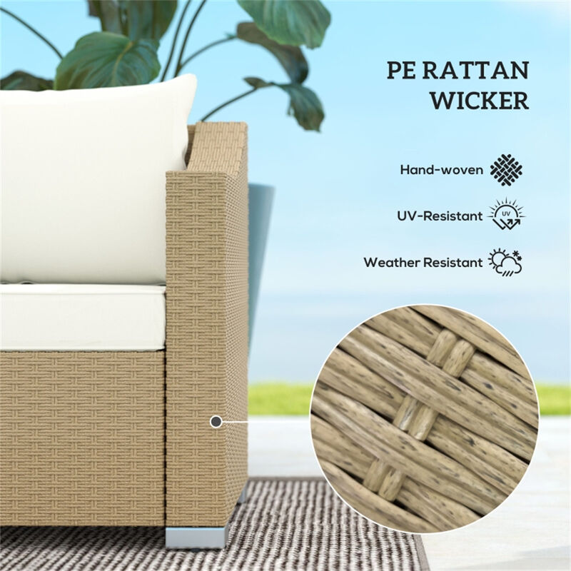 Outdoor Wicker 3-Seater Sofa &ndash; Sturdy and Comfortable Rattan Furniture for Garden or Porch image number 3