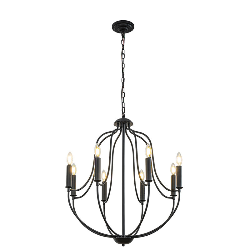 W26 in 8 Lights Modern Classic Candelabra Chandelier Farmhouse Glam Candle Pendant Light For Living Room Dining Room And Entryway image number 0