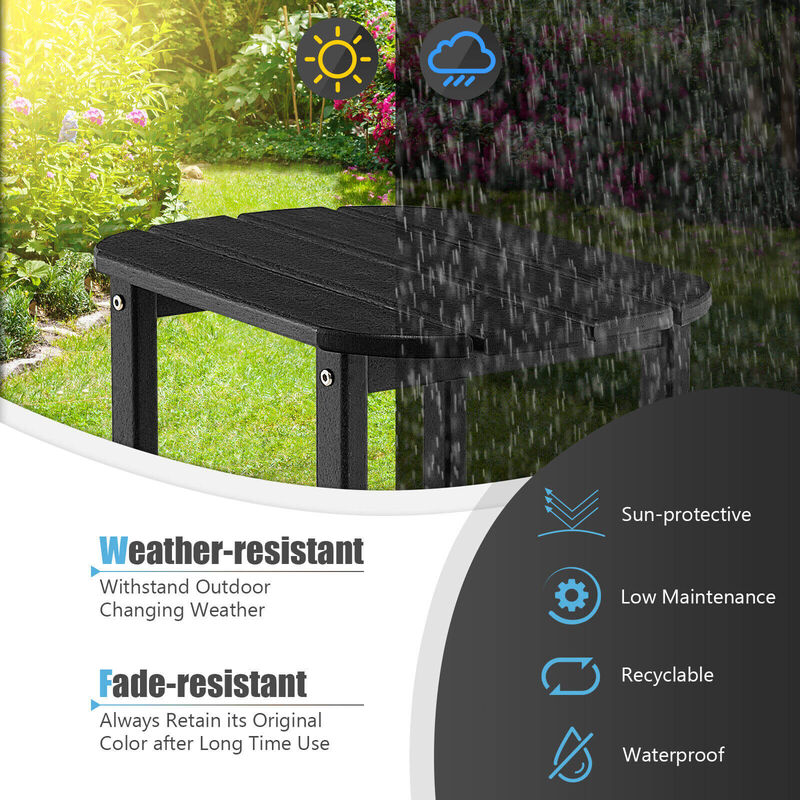 Weather Resistant Side Table for Garden Yard Patio Outdoor Use