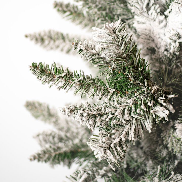 Vickerman Artificial 9' x 49 - Unlit Flocked Utica Fir Christmas Tree - Featuring 1455 PVC Tips on Metal Hinged Branches - Versatile Seasonal Holiday Decor
