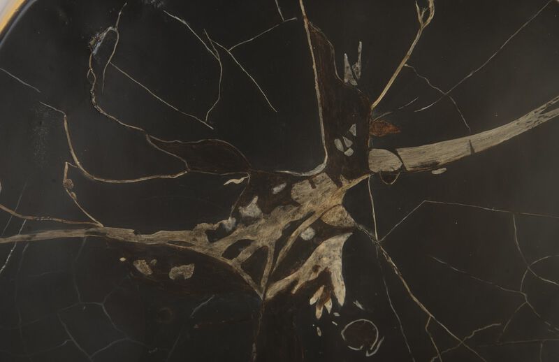 Cast Petrified Wood Round Wall Tile