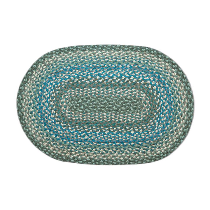 Earth Rugs C-419 Sage Ivory Settlers Blue Oval Braided Rug 20 X 30