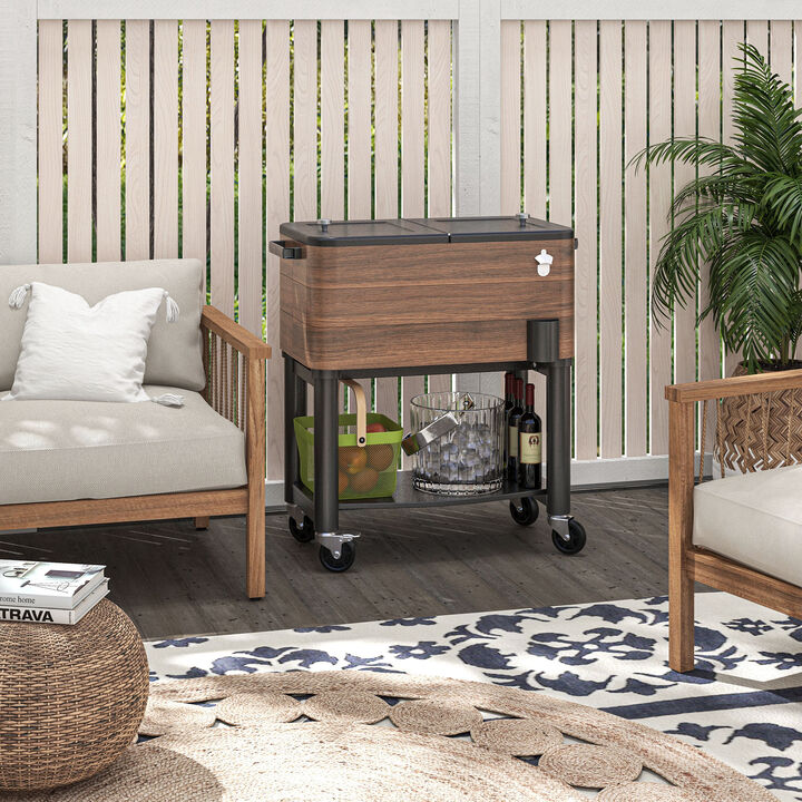 Streamdale Spacious Cooler with Insulation, Wheels, Shelf, Lock & Opener