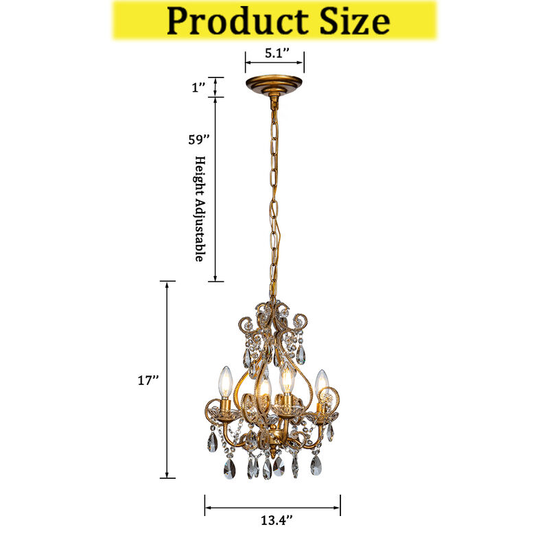 4-Light 16" Glam Tierd Flush Mount With Crystal Accents image number 6