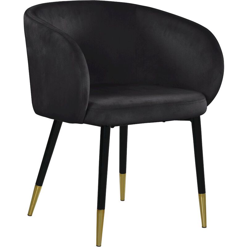 Meridian Furniture Louise Black Velvet Dining Chair