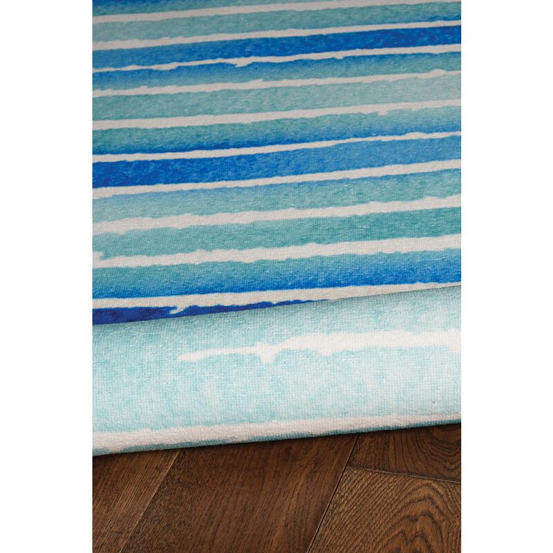 Linon Washable Janna Ivory/Blue, Rug image number 2