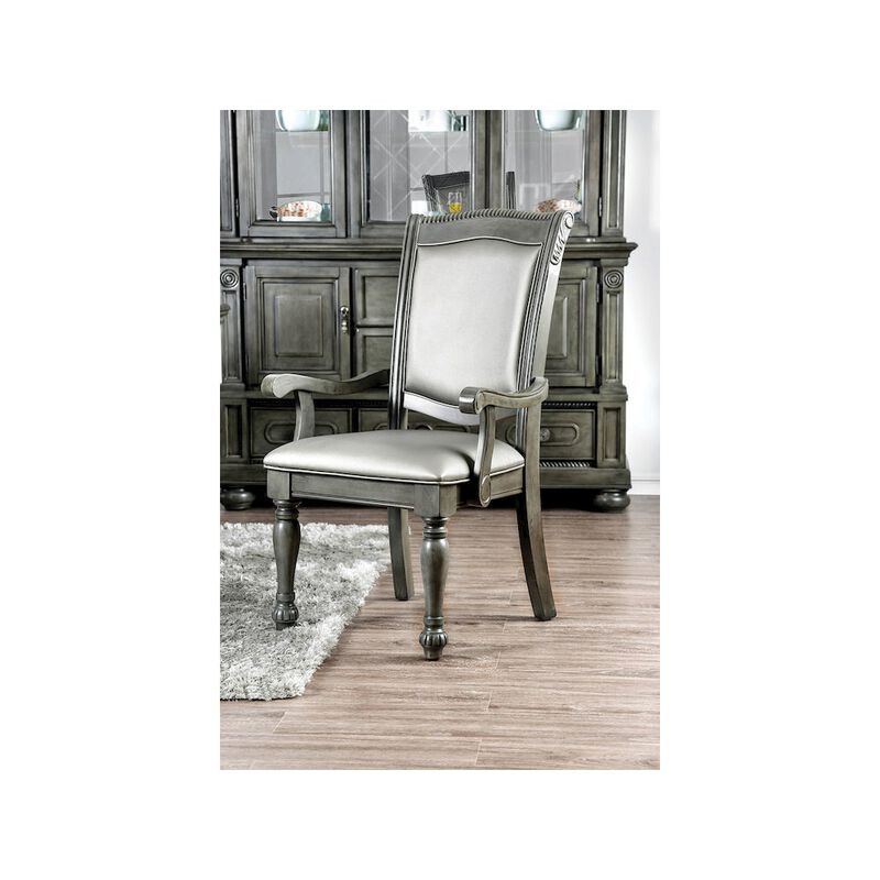 Simple Relax Dining Chair, Gray/Sliver Set of 2 image number 1