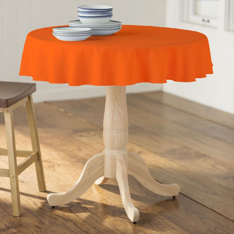 Polyester Poplin Round Tablecloth 51 Inch Dining Table Cover image number 1