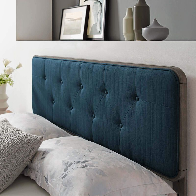 Modway Collins Tufted Twin Fabric and Wood Headboard in Gray Azure image number 1