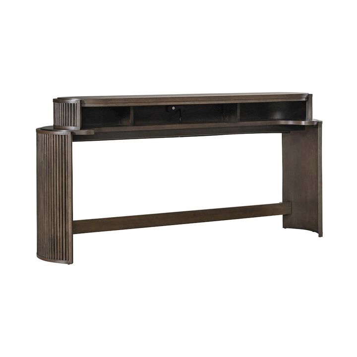 Liberty Furniture City View Console Bar Table with Charging Station - Coffee Bean Oak Wood