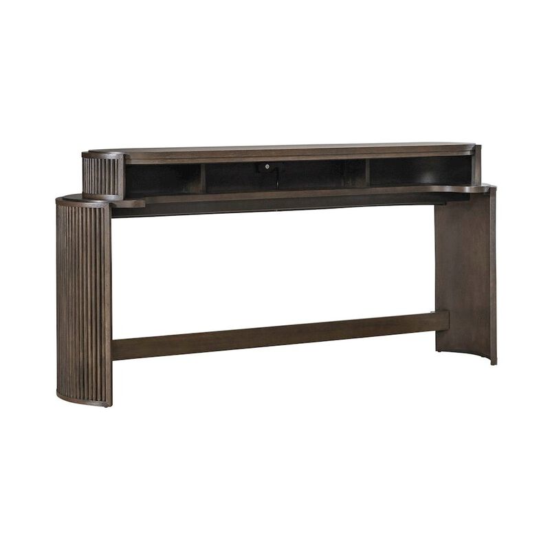 Liberty Furniture City View Console Bar Table with Charging Station - Coffee Bean Oak Wood image number 0