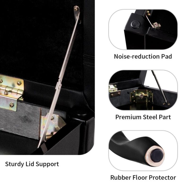 Hivvago Solid Wood PU Leather Piano Bench with Storage