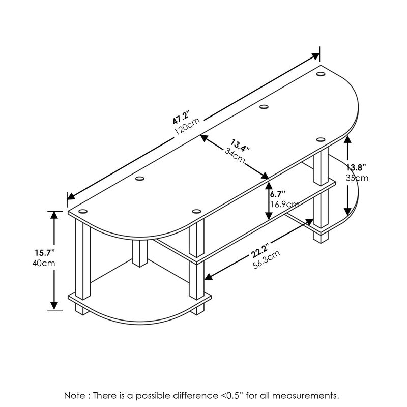 Furinno Furinno Turn-S-Tube Wide TV Entertainment Center, Amber Pine/Black
