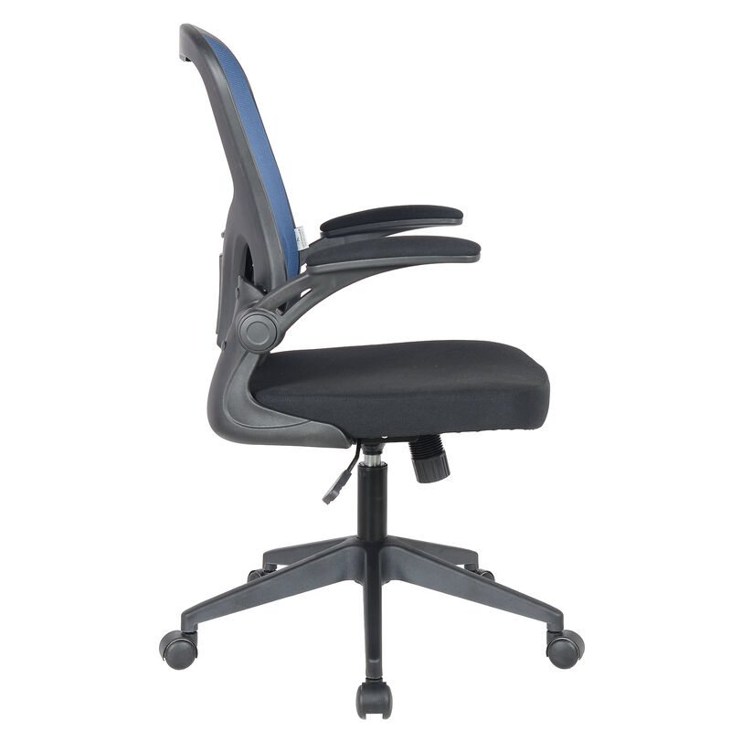 LeisureMod Mesh Office Swivel Desk Chair Modern Ergonomic Adjustable Height with Flip-Up Armrest and Breathable Back Newton Series