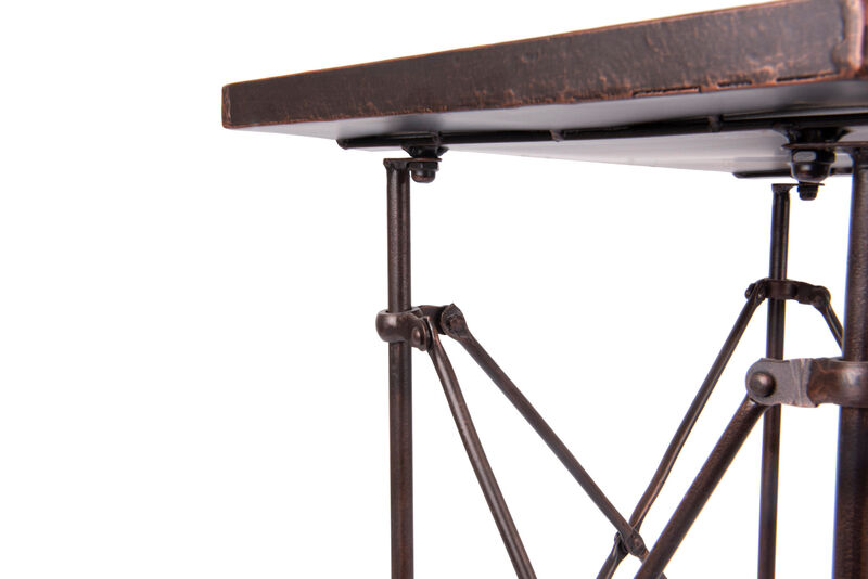 Vintage Rectangular Metal Side Table with Claw Sole Feet, Antique Bronze image number 4