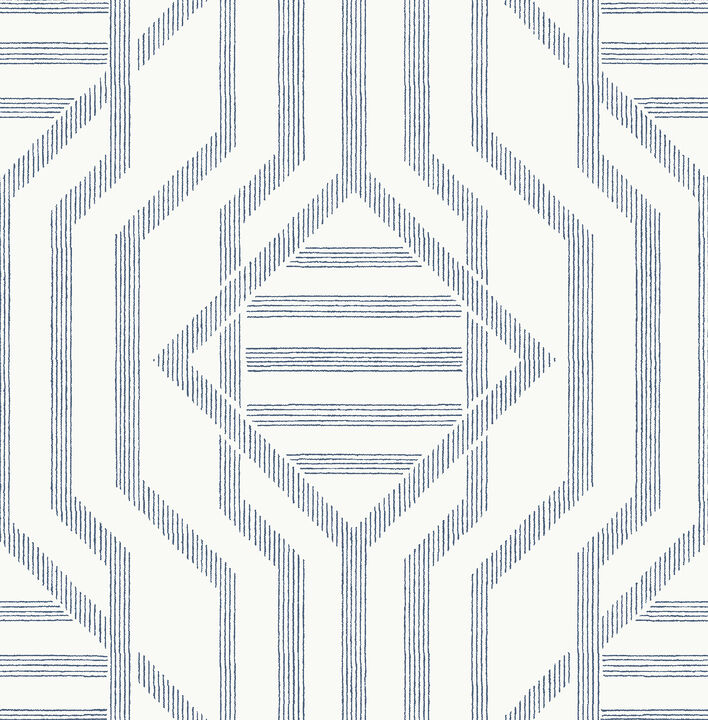 Essex Dark Blue Geometric Wallpaper (Set of 2)