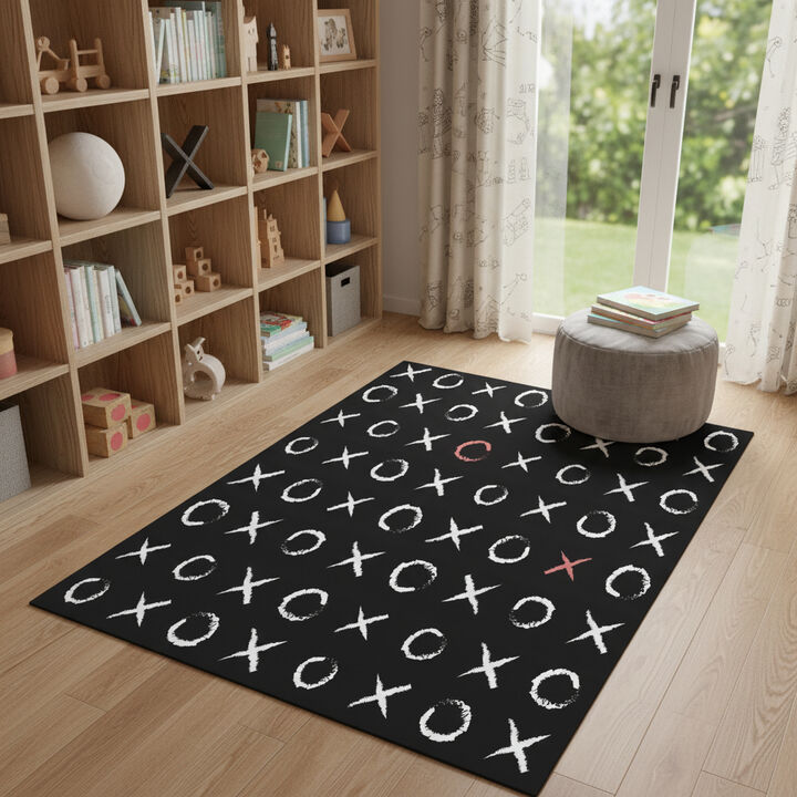 HomeRoots XOXO Youthful Washable Area Rug