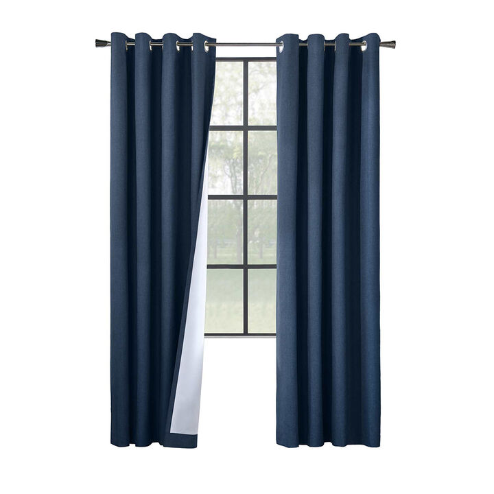 Commonwealth Thermaplus Bedford Total Blackout Grommet Curtain - 52" x 95" - White
