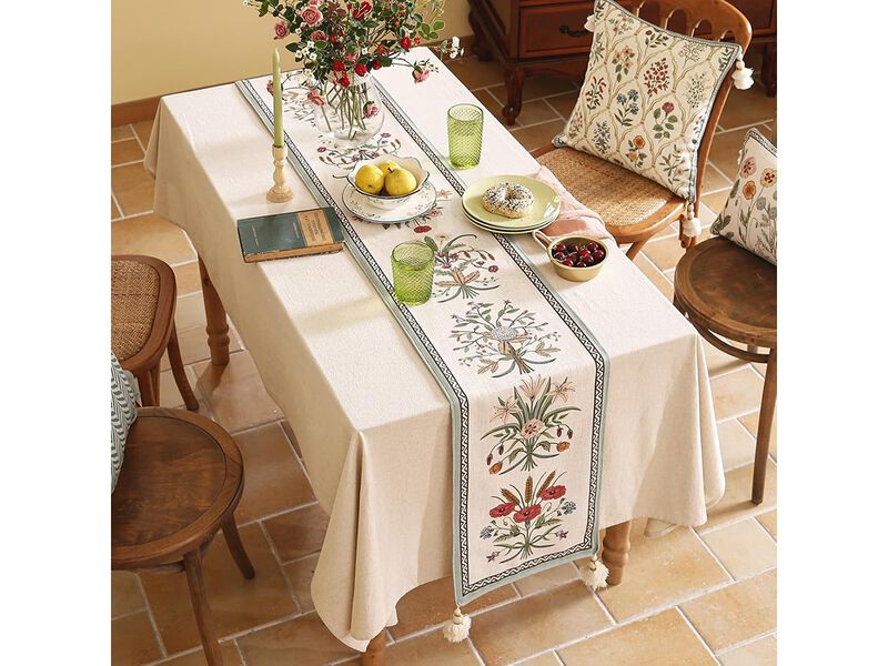 Farmhouse Colorful Wildflower Pattern Table Runners for Dining Tables image number 6