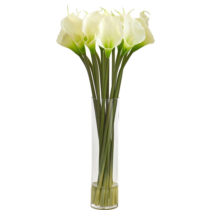 Nearly Natural 28-in Calla Lilly Artificial Arrangement