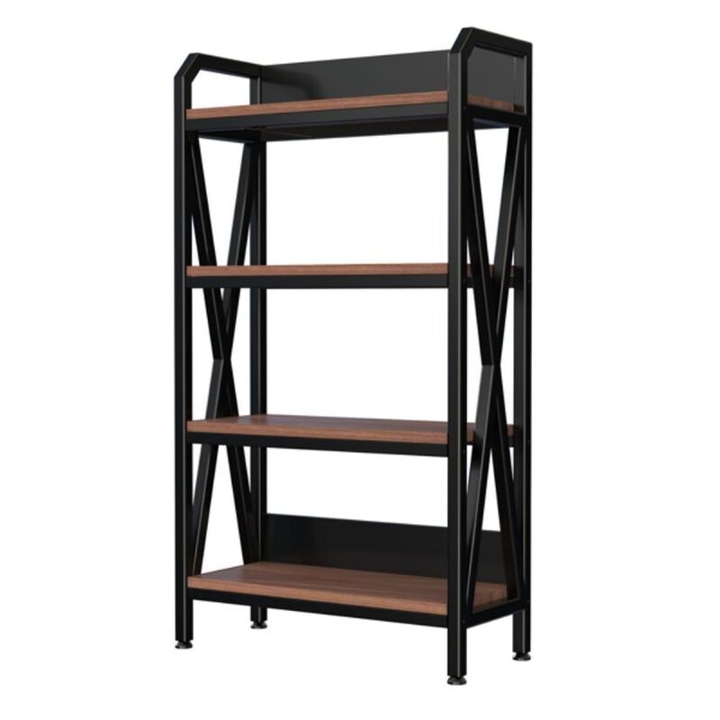 4-Tier Bakers Rack with Metal and Wood Shelves for Kitchen and Home Storage image number 0