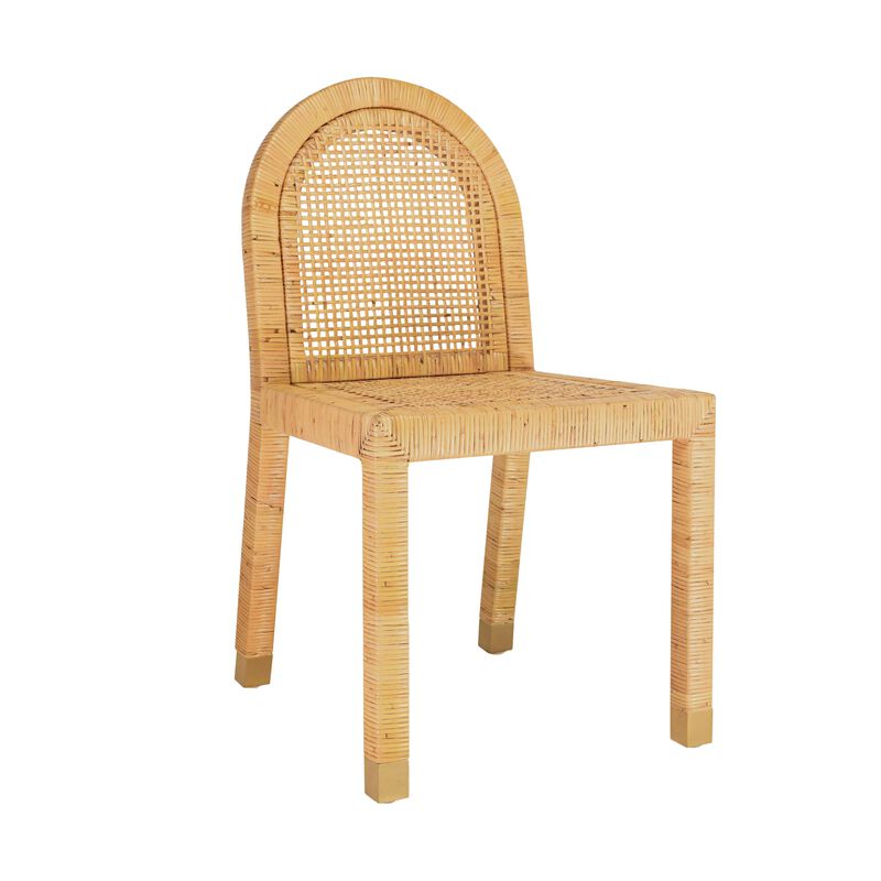 Tov Furniture Amara Cream Linen Arched Dining Chair image number 3