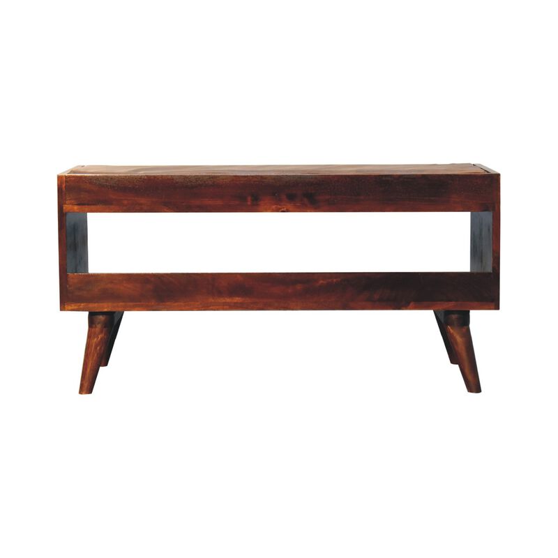 Artisan Furniture Chestnut Bench with Brown Leather Seatpad image number 9