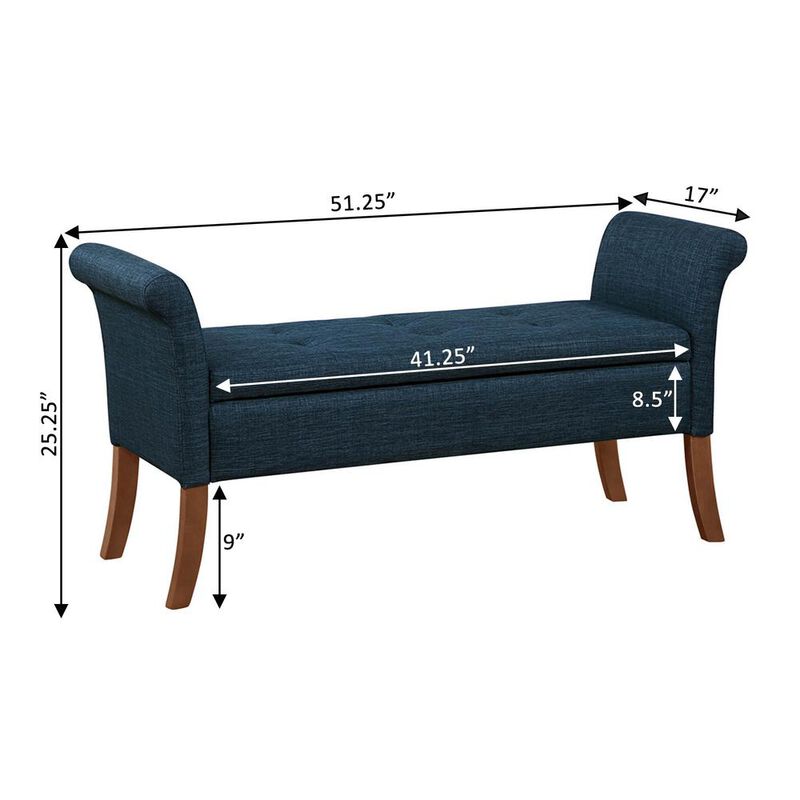 Convience Concept, Inc. Designs4Comfort Garbo Storage Bench Ottoman Blue