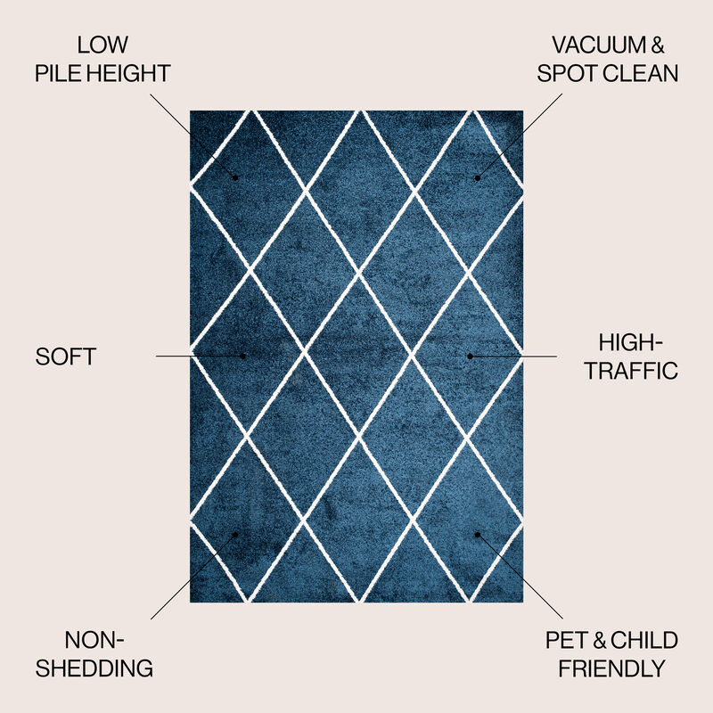 Cole Minimalist Diamond Trellis Area Rug