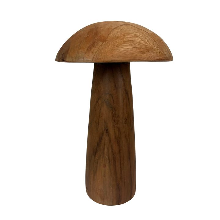 Wood Mushroom Statue 125 In Natural Solid Wood Freestanding Sculpture