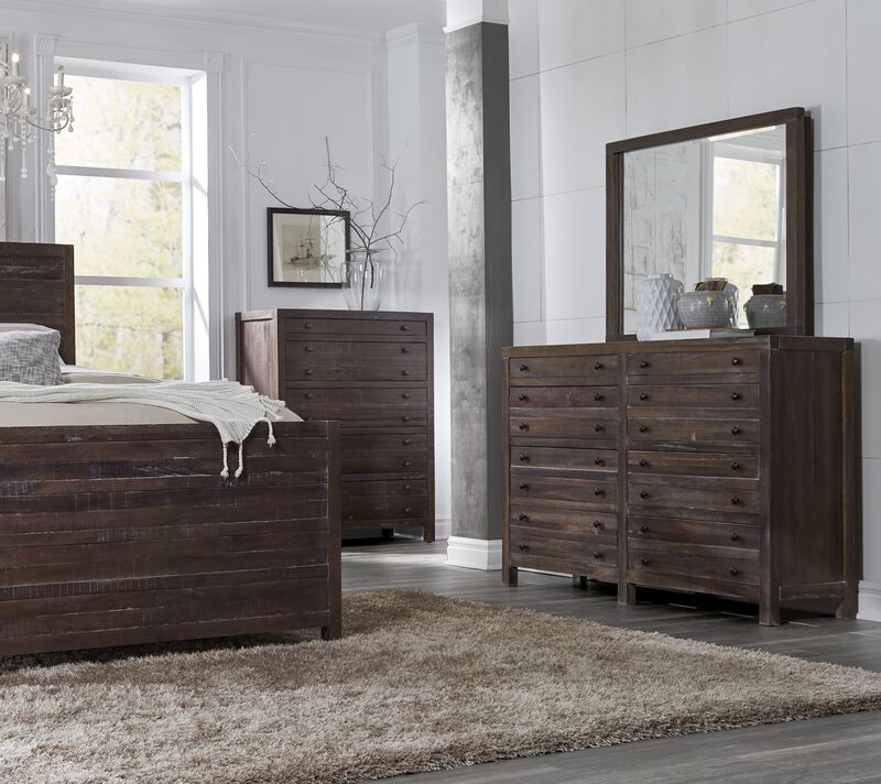 Townsend Eight Drawer Solid Wood Dresser in Java
