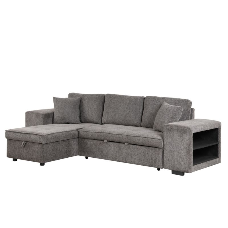 Titkos Linen L‑Shape Reversible Sectional Sleeper Sofa image number 8