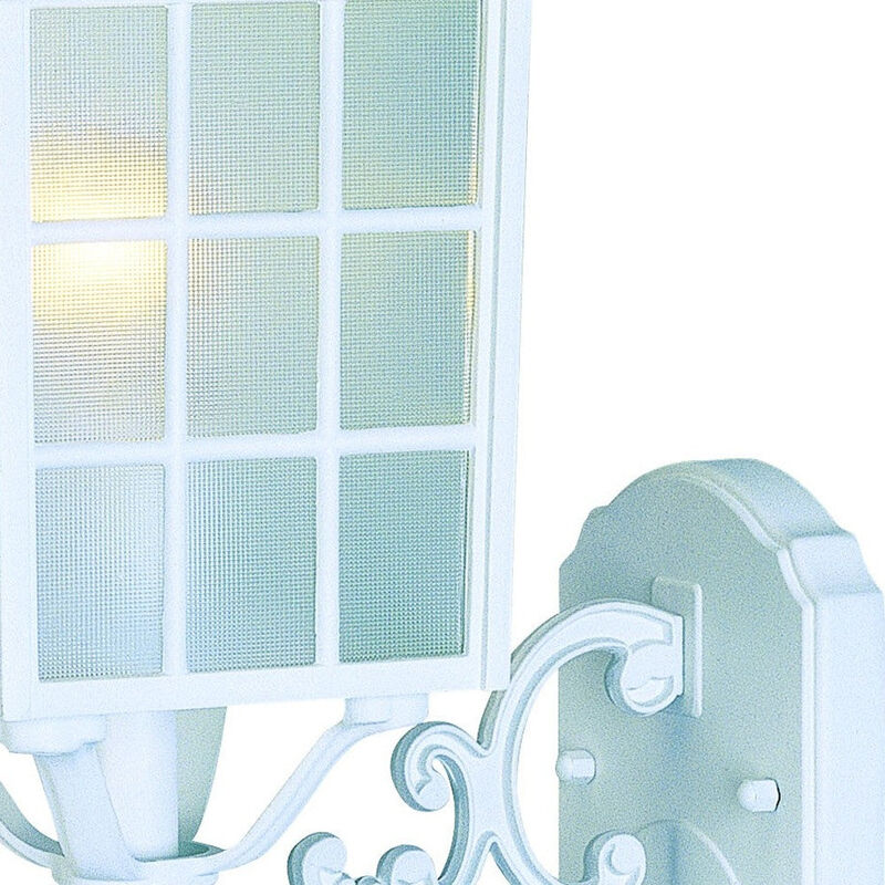 Homezia White Window Pane Lantern Wall Sconce