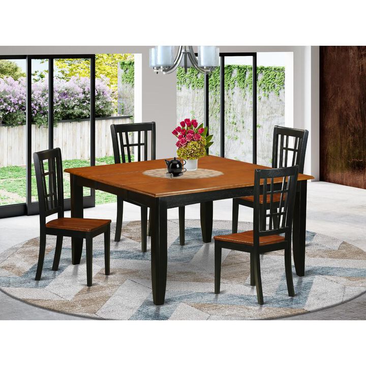 5 PC Dining room set-Dining Table and 4 Wooden Dining Chairs
