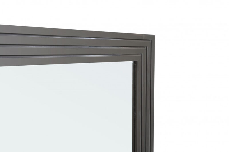 HomeRoots 36" Gray Wood Framed Accent Mirror image number 3