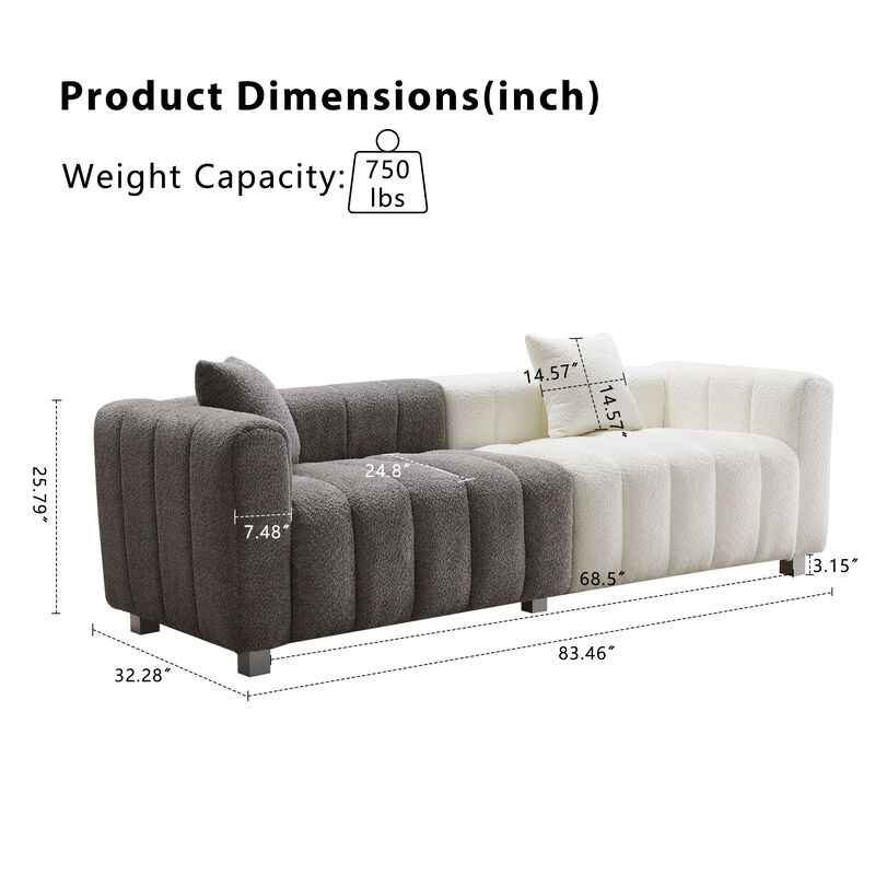 Fremro 83.46'' Premium Velvet Sofa image number 5