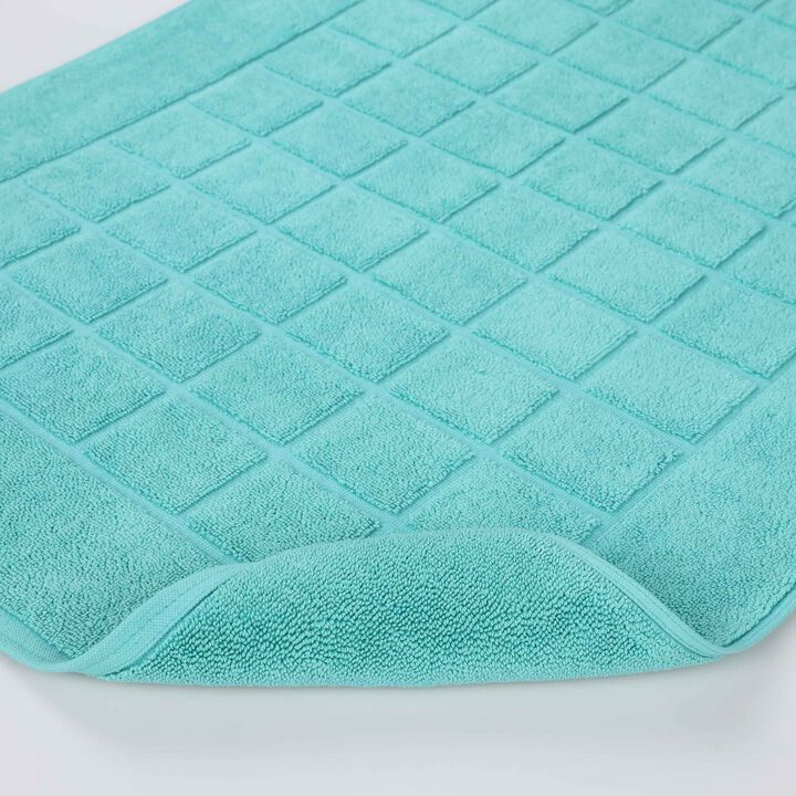 Washable Cotton Checkered Bath Rug Set of 2 for Bathrooms