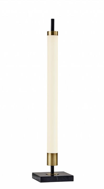 HomeRoots 30" Black Marble Metal Standard Table Lamp
