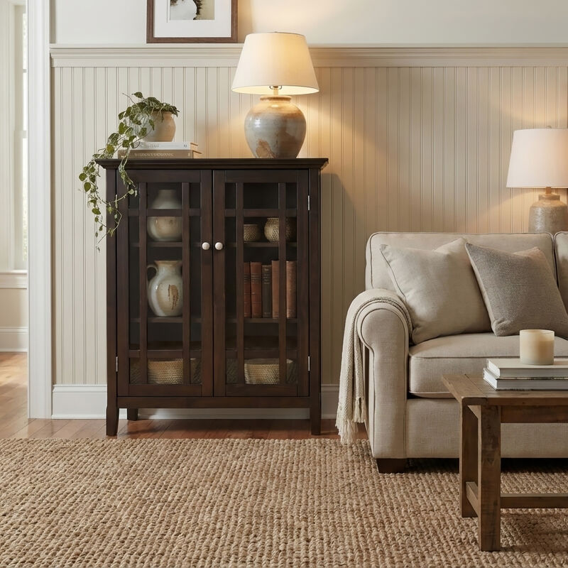Bedford SOLID WOOD 39 inch Wide Transitional Medium Storage Cabinet in Dark Tobacco Brown image number 2